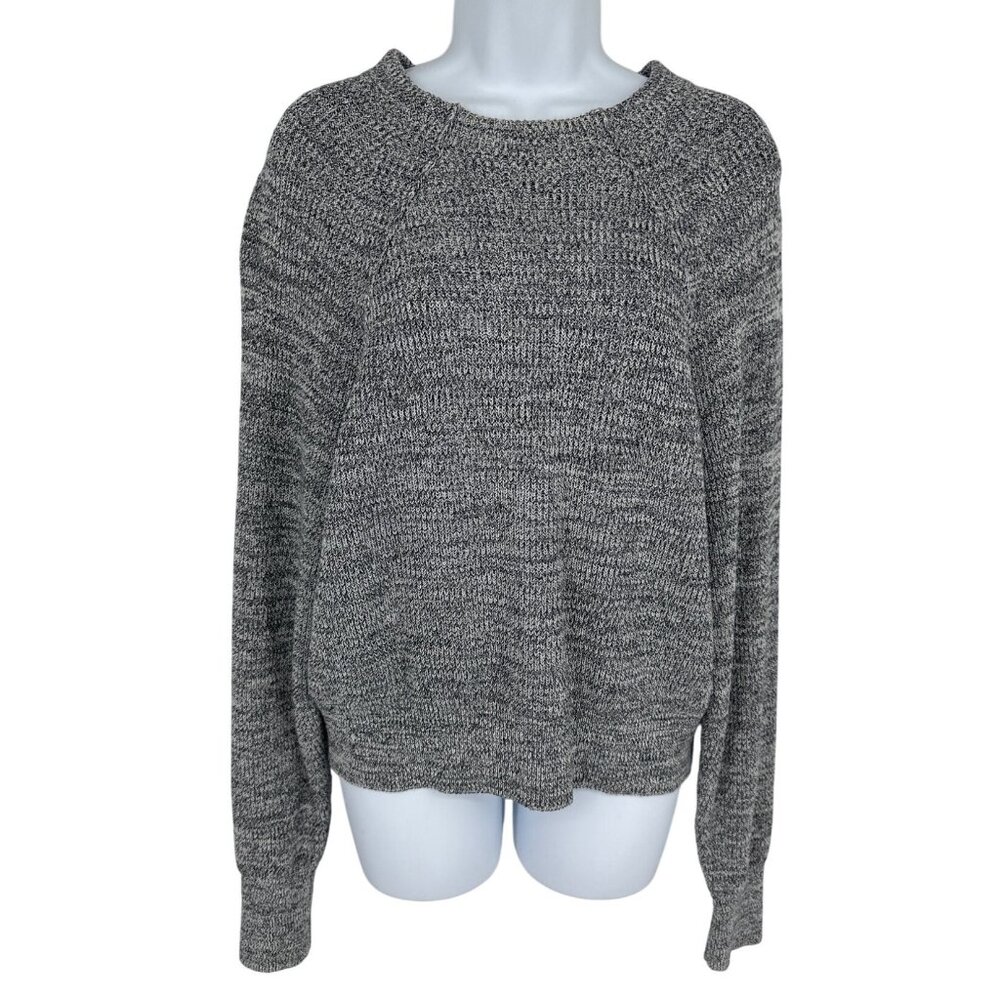 Free People Too Good Gray Long Sleeve Pullover Knit Sweater Size M